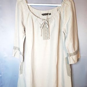 Tommy Bahama Women's Drawstring Neck Linen Silk Dress Size S